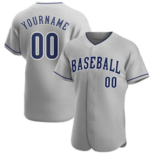 Загрузить изображение в средство просмотра галереи, Custom Gray Navy-White Authentic Baseball Jersey