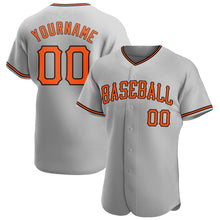 Загрузить изображение в средство просмотра галереи, Custom Gray Orange-Black Authentic Baseball Jersey