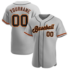 Загрузить изображение в средство просмотра галереи, Custom Gray Black-Orange Authentic Baseball Jersey