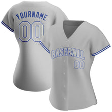 Загрузить изображение в средство просмотра галереи, Custom Gray Gray Royal Authentic Baseball Jersey