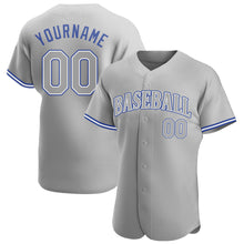 Загрузить изображение в средство просмотра галереи, Custom Gray Gray Royal Authentic Baseball Jersey