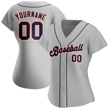 Загрузить изображение в средство просмотра галереи, Custom Gray Navy-Orange Authentic Baseball Jersey