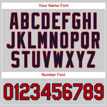 Загрузить изображение в средство просмотра галереи, Custom Gray Red-Navy Authentic Baseball Jersey