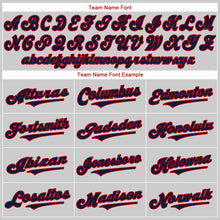 Загрузить изображение в средство просмотра галереи, Custom Gray Red-Navy Authentic Baseball Jersey