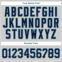 Загрузить изображение в средство просмотра галереи, Custom Gray Navy-Teal Authentic Baseball Jersey