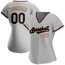 Загрузить изображение в средство просмотра галереи, Custom Gray Black-City Cream Authentic Baseball Jersey