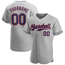 Загрузить изображение в средство просмотра галереи, Custom Gray Navy-Red Authentic Baseball Jersey