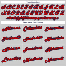 Загрузить изображение в средство просмотра галереи, Custom Gray Red-Navy Authentic Baseball Jersey