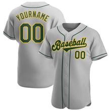 Загрузить изображение в средство просмотра галереи, Custom Gray Green-Gold Authentic Baseball Jersey