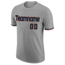 Load image into Gallery viewer, Custom Gray Black-Powder Blue Performance T-Shirt