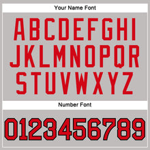 Laden Sie das Bild in den Galerie-Viewer, Custom Gray Red-Black Authentic Throwback Rib-Knit Baseball Jersey Shirt