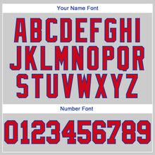 Charger l'image dans la galerie, Custom Gray Red-Royal Authentic Throwback Rib-Knit Baseball Jersey Shirt