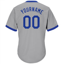 Charger l'image dans la galerie, Custom Gray Royal-Red Authentic Throwback Rib-Knit Baseball Jersey Shirt