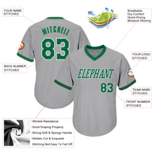 Загрузить изображение в средство просмотра галереи, Custom Gray Kelly Green-White Authentic Throwback Rib-Knit Baseball Jersey Shirt