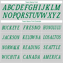 Загрузить изображение в средство просмотра галереи, Custom Gray Kelly Green-White Authentic Throwback Rib-Knit Baseball Jersey Shirt