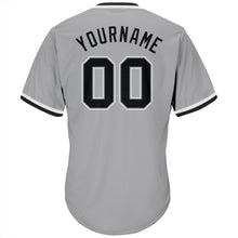 Загрузить изображение в средство просмотра галереи, Custom Gray Black-White Authentic Throwback Rib-Knit Baseball Jersey Shirt