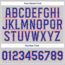 Загрузить изображение в средство просмотра галереи, Custom Gray Royal-Red Authentic Throwback Rib-Knit Baseball Jersey Shirt