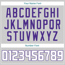 Charger l'image dans la galerie, Custom Gray White-Purple Authentic Throwback Rib-Knit Baseball Jersey Shirt