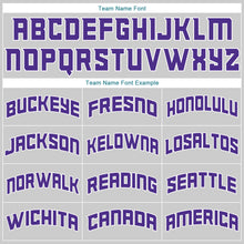 Charger l'image dans la galerie, Custom Gray White-Purple Authentic Throwback Rib-Knit Baseball Jersey Shirt