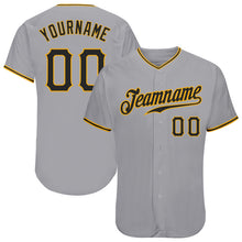Загрузить изображение в средство просмотра галереи, Custom Gray Black-Gold Authentic Baseball Jersey