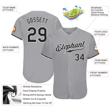 Загрузить изображение в средство просмотра галереи, Custom Gray Black-White Authentic Baseball Jersey