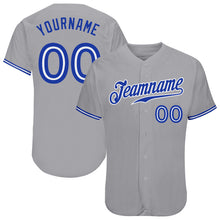 Загрузить изображение в средство просмотра галереи, Custom Gray Royal-White Authentic Baseball Jersey