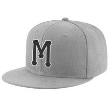 Charger l'image dans la galerie, Custom Gray Black-White Stitched Adjustable Snapback Hat