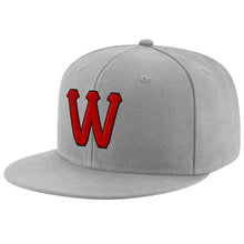 Загрузить изображение в средство просмотра галереи, Custom Gray Red-Black Stitched Adjustable Snapback Hat