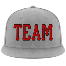 Загрузить изображение в средство просмотра галереи, Custom Gray Red-Black Stitched Adjustable Snapback Hat