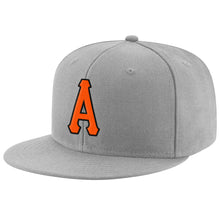 Charger l'image dans la galerie, Custom Gray Orange-Black Stitched Adjustable Snapback Hat