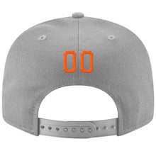 Charger l'image dans la galerie, Custom Gray Orange-Black Stitched Adjustable Snapback Hat