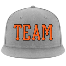 Charger l'image dans la galerie, Custom Gray Orange-Black Stitched Adjustable Snapback Hat