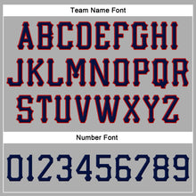 Charger l'image dans la galerie, Custom Gray Navy-Red Stitched Adjustable Snapback Hat