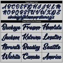 Загрузить изображение в средство просмотра галереи, Custom Gray Black-Blue Authentic Baseball Jersey