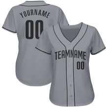 Загрузить изображение в средство просмотра галереи, Custom Gray Black Authentic Baseball Jersey
