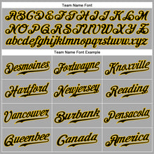 Загрузить изображение в средство просмотра галереи, Custom Gray Black Pinstripe Black-Gold Authentic Baseball Jersey