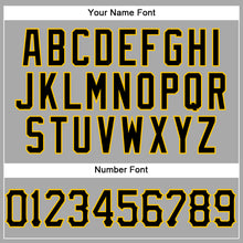 Загрузить изображение в средство просмотра галереи, Custom Gray Black Pinstripe Black-Gold Authentic Baseball Jersey