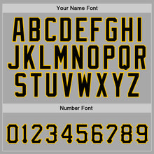 Laden Sie das Bild in den Galerie-Viewer, Custom Stitched Gray Black-Gold Sports Pullover Sweatshirt Hoodie