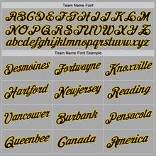 Laden Sie das Bild in den Galerie-Viewer, Custom Stitched Gray Black-Gold Sports Pullover Sweatshirt Hoodie