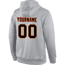 Laden Sie das Bild in den Galerie-Viewer, Custom Stitched Gray Black-Orange Sports Pullover Sweatshirt Hoodie