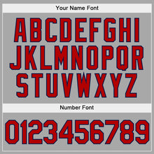 Загрузить изображение в средство просмотра галереи, Custom Stitched Gray Red-Navy Sports Pullover Sweatshirt Hoodie