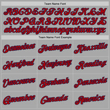 Загрузить изображение в средство просмотра галереи, Custom Stitched Gray Red-Navy Sports Pullover Sweatshirt Hoodie