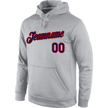 Загрузить изображение в средство просмотра галереи, Custom Stitched Gray Navy-Red Sports Pullover Sweatshirt Hoodie