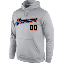 Load image into Gallery viewer, Custom Stitched Gray Black-Orange Sports Pullover Sweatshirt Hoodie