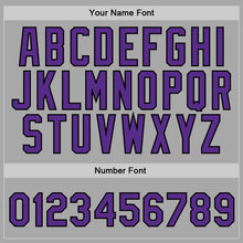 Load image into Gallery viewer, Custom Stitched Gray Purple-Black Sports Pullover Sweatshirt Hoodie