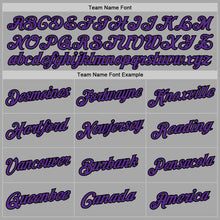 Load image into Gallery viewer, Custom Stitched Gray Purple-Black Sports Pullover Sweatshirt Hoodie