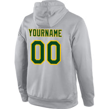 Загрузить изображение в средство просмотра галереи, Custom Stitched Gray Green-Gold Sports Pullover Sweatshirt Hoodie