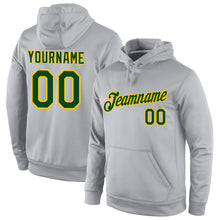 Загрузить изображение в средство просмотра галереи, Custom Stitched Gray Green-Gold Sports Pullover Sweatshirt Hoodie