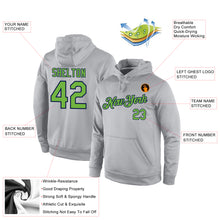 Load image into Gallery viewer, Custom Stitched Gray Neon Green-Navy Sports Pullover Sweatshirt Hoodie