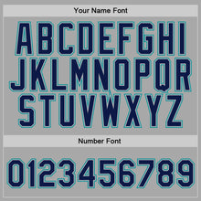 Charger l'image dans la galerie, Custom Stitched Gray Navy-Aqua Sports Pullover Sweatshirt Hoodie